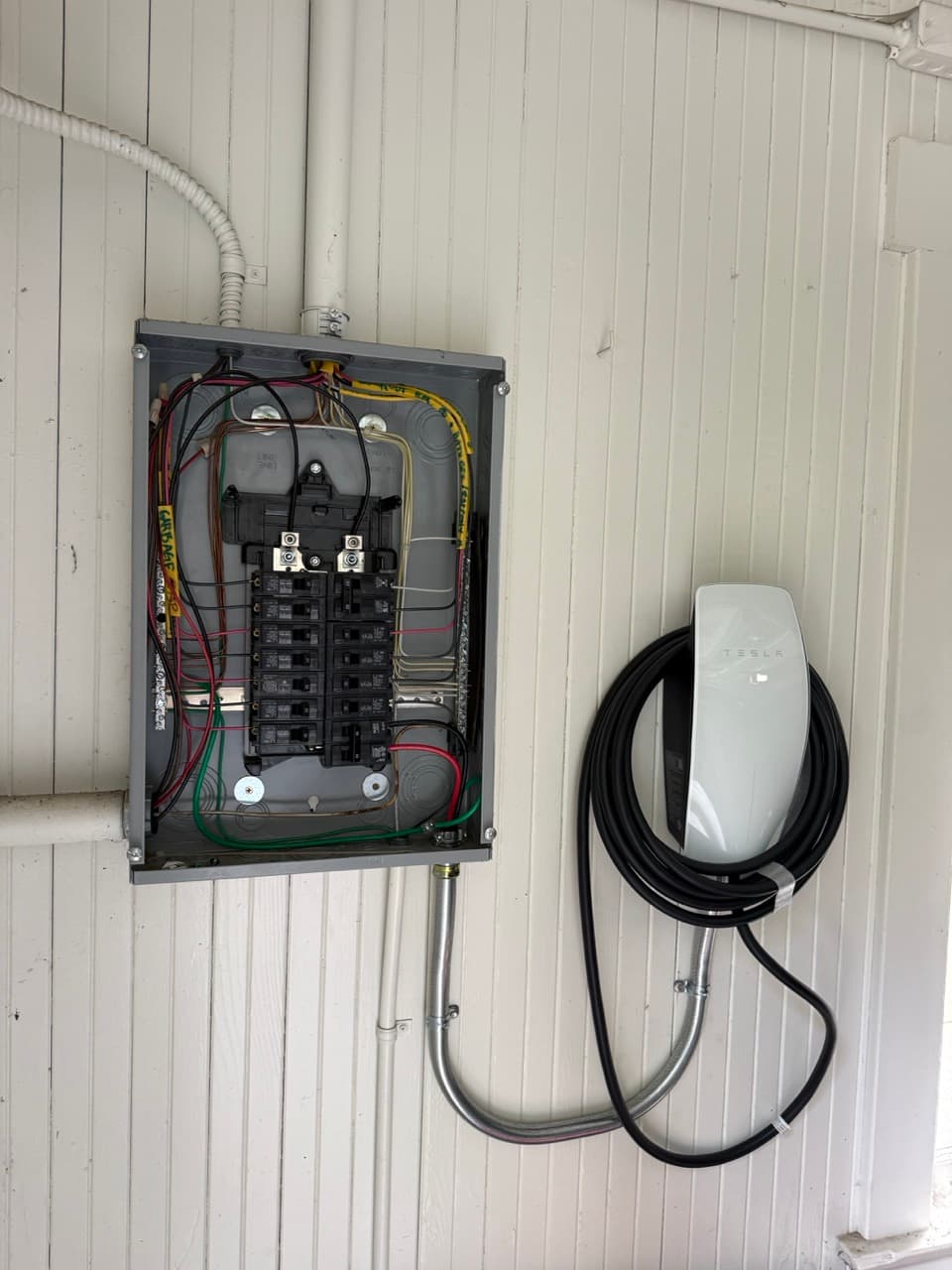 EV charger circuit landed at the load center.